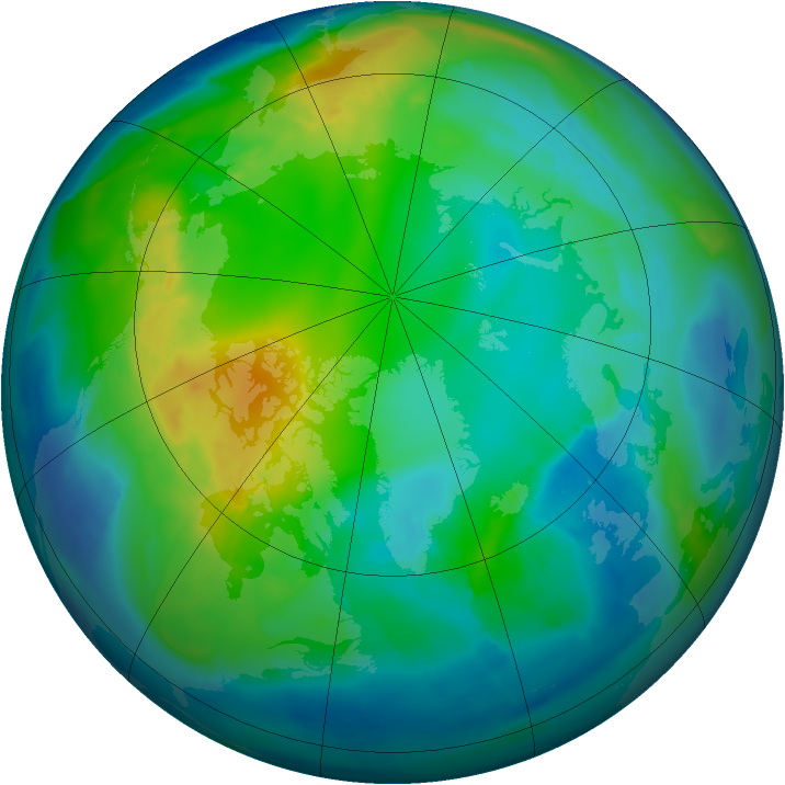 Arctic ozone map for 06 November 2014